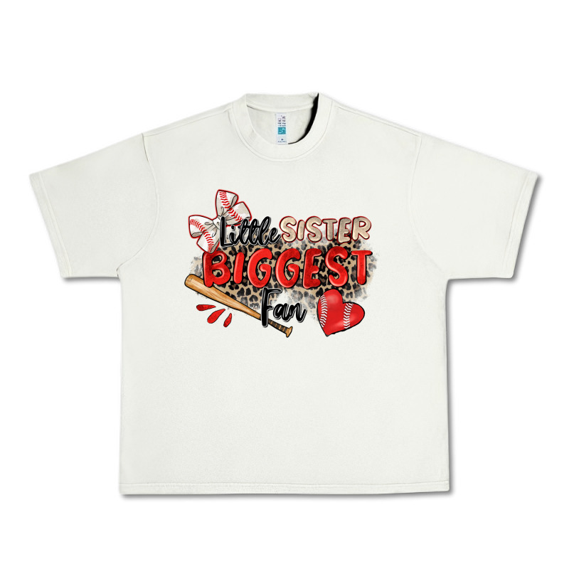 Little Sister Biggest Fan Baseball Urban Heavy Tee by Zillion Design Studio | Teevron