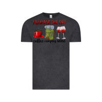 Vintage Black Plan for the day coffee camping wine Vintage Tee - texasbilliewilder