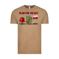 Vintage Coffee Plan for the day coffee camping wine Vintage Tee - texasbilliewilder