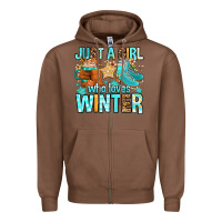 Chestnut just a girl who loves winter Zipper Hoodie - FaDigitalArtStudio