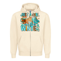Sandshell just a girl who loves winter Zipper Hoodie - FaDigitalArtStudio