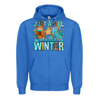True Royal just a girl who loves winter Zipper Hoodie - FaDigitalArtStudio