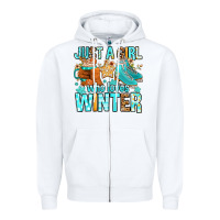 White just a girl who loves winter Zipper Hoodie - FaDigitalArtStudio