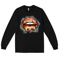Black american football lips Long Sleeve Tee - Zillion Design Studio