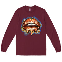 Burgundy american football lips Long Sleeve Tee - Zillion Design Studio