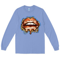 Colony Blue american football lips Long Sleeve Tee - Zillion Design Studio