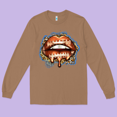 American Football Lips Long Sleeve Tee Designed By Zillion Design Studio