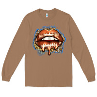 Toasted Coconut american football lips Long Sleeve Tee - Zillion Design Studio