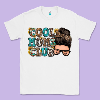 Cool Moms Club Messy Bun Classic Tee Designed By Zillion Design Studio