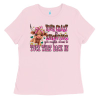 Bubblegum Pink your crazy is showing you might want to tuck that Ladies Tee - AdoDesignShop