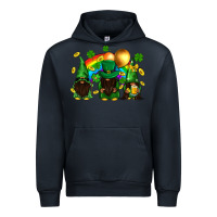 Navy St. Patrick's afro gnomies with rainbow Urban Hoodie - BundleAndBundleShop
