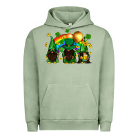 Pigment Oil Green St. Patrick's afro gnomies with rainbow Urban Hoodie - BundleAndBundleShop