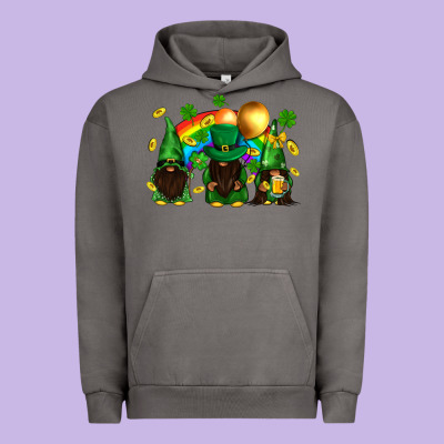 St. Patrick's Afro Gnomies With Rainbow Urban Hoodie Designed By Bundleandbundleshop