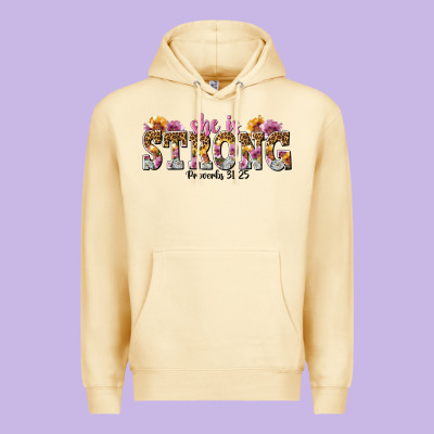 She Is Strong Proverbs 31 25 Premium Hoodie Designed By Nancycooperartshop