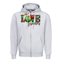 Heather Grey love summer Zipper Hoodie - CowhideDigitalArt