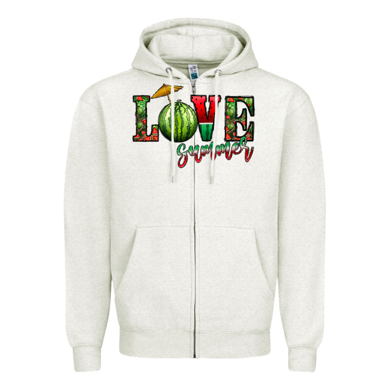 Love Summer Zipper Hoodie by CowhideDigitalArt | Teevron