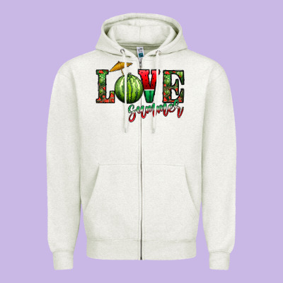 Love Summer Zipper Hoodie Designed By Cowhidedigitalart