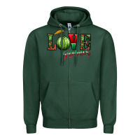 Sports Green love summer Zipper Hoodie - CowhideDigitalArt
