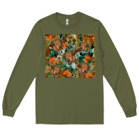 Army Green fall cowhide highland cow tumbler Long Sleeve Tee - RanaPortraitStore
