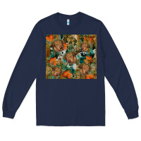 Navy fall cowhide highland cow tumbler Long Sleeve Tee - RanaPortraitStore