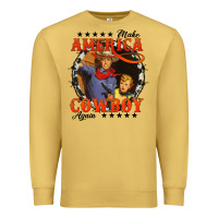 Antique Gold make america cowboy again Premium Sweatshirt - AdoDesignShop