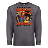 Charcoal Heather make america cowboy again Premium Sweatshirt - AdoDesignShop