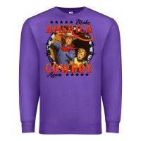Purple make america cowboy again Premium Sweatshirt - AdoDesignShop