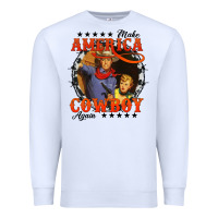 White make america cowboy again Premium Sweatshirt - AdoDesignShop