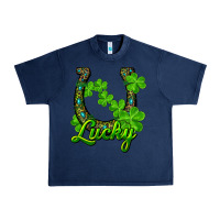 Navy Lucky shamrock horseshoe Urban Heavy Tee - RanaPortraitStore