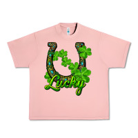 Salmon Lucky shamrock horseshoe Urban Heavy Tee - RanaPortraitStore