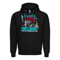 Black literally freezing skull Zipper Hoodie - FaDigitalArtStudio