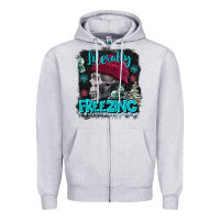 Heather Grey literally freezing skull Zipper Hoodie - FaDigitalArtStudio