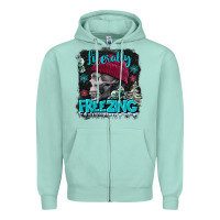 Seafoam literally freezing skull Zipper Hoodie - FaDigitalArtStudio
