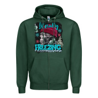 Sports Green literally freezing skull Zipper Hoodie - FaDigitalArtStudio