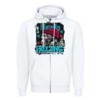 White literally freezing skull Zipper Hoodie - FaDigitalArtStudio