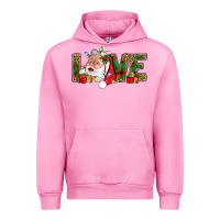 Fuchsia Pink Love And Santa With Gift Boxes Urban Hoodie - BundleAndBundleShop