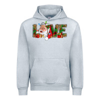 Heather Grey Love And Santa With Gift Boxes Urban Hoodie - BundleAndBundleShop