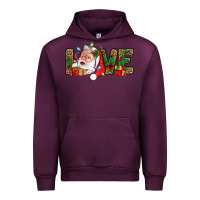 Mauve Wine Love And Santa With Gift Boxes Urban Hoodie - BundleAndBundleShop