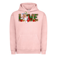 Pigment Salmon Love And Santa With Gift Boxes Urban Hoodie - BundleAndBundleShop