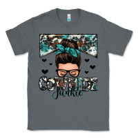 Charcoal Heather cowhide junkie messy bun Classic Tee - Zillion Design Studio