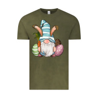 Vintage Olive Easter Bunny Gnomes with Egg and Carrot Vintage Tee - RanaPortraitStore