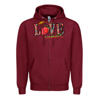 Burgundy love summer Zipper Hoodie - CowhideDigitalArt