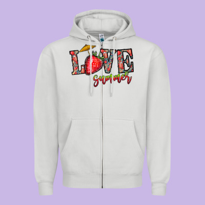 Love Summer Zipper Hoodie Designed By Cowhidedigitalart