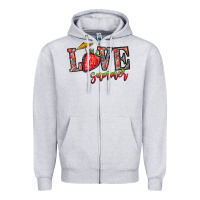 Heather Grey love summer Zipper Hoodie - CowhideDigitalArt