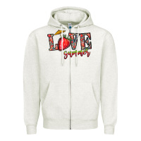 Oatmeal Heather love summer Zipper Hoodie - CowhideDigitalArt
