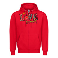Red love summer Zipper Hoodie - CowhideDigitalArt