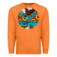 Carrot turquoise cowhide leopard sunflowers round Premium Sweatshirt - Artiststas