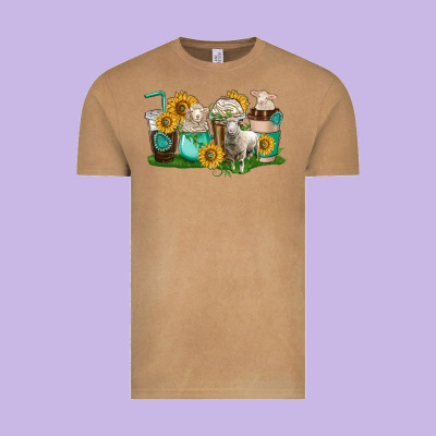 Sheep Coffee Cups Vintage Tee Designed By Texasbilliewilder