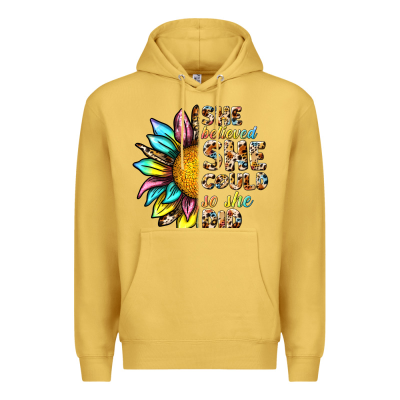 She Believed She Could So She Did Premium Hoodie by NancyCooperArtShop | Teevron