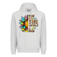 Dove Grey she believed she could so she did Premium Hoodie - NancyCooperArtShop